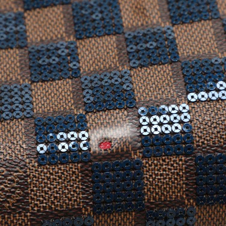Pre Owned Louis Vuitton Damier Ebene and Sequins Paillettes Limited Edition Speedy 30 Bag
