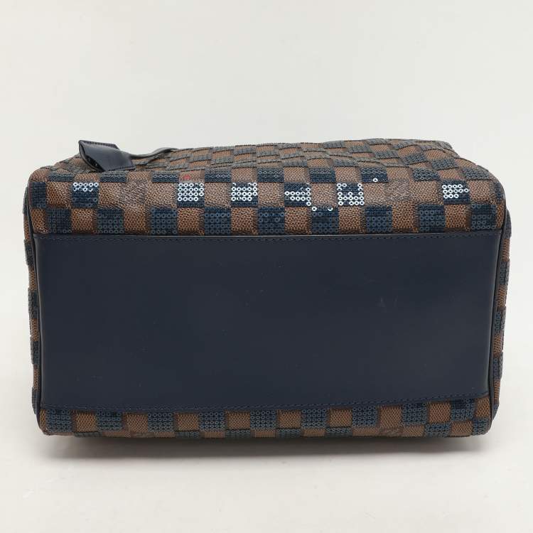 Pre Owned Louis Vuitton Damier Ebene and Sequins Paillettes Limited Edition Speedy 30 Bag
