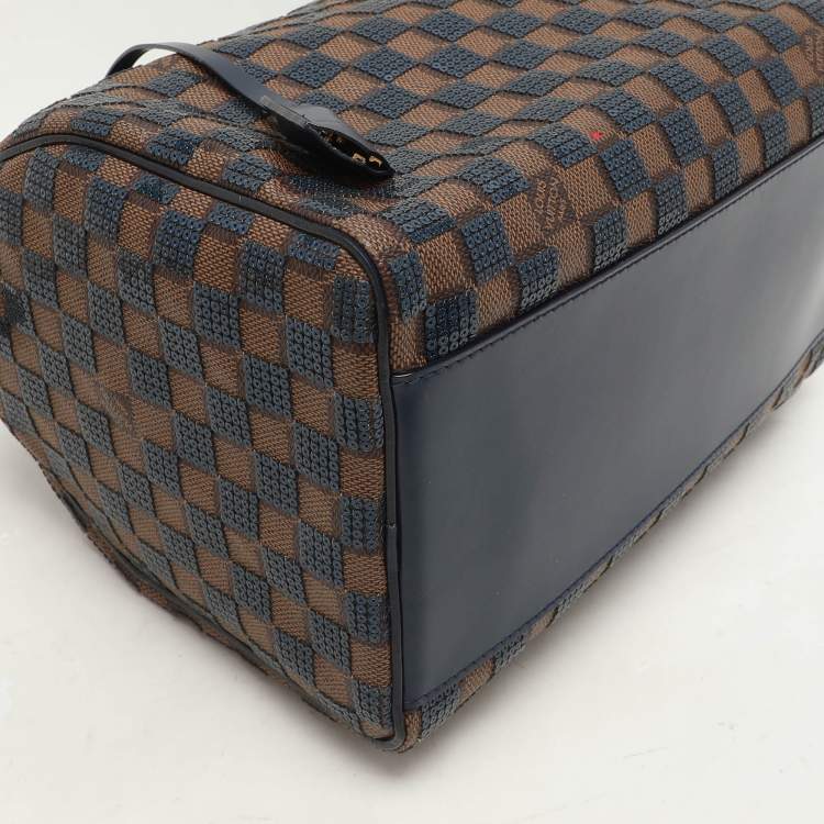 Pre Owned Louis Vuitton Damier Ebene and Sequins Paillettes Limited Edition Speedy 30 Bag