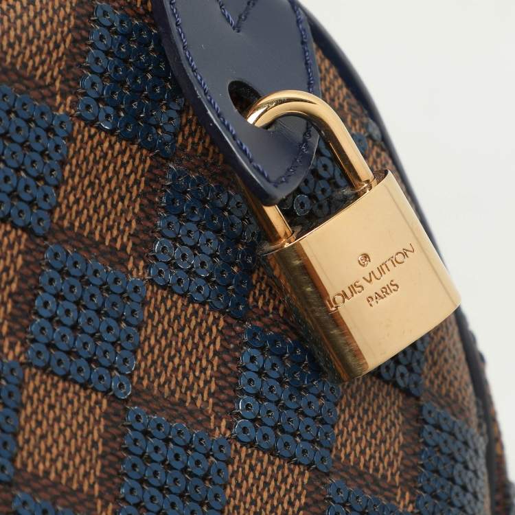 Pre Owned Louis Vuitton Damier Ebene and Sequins Paillettes Limited Edition Speedy 30 Bag
