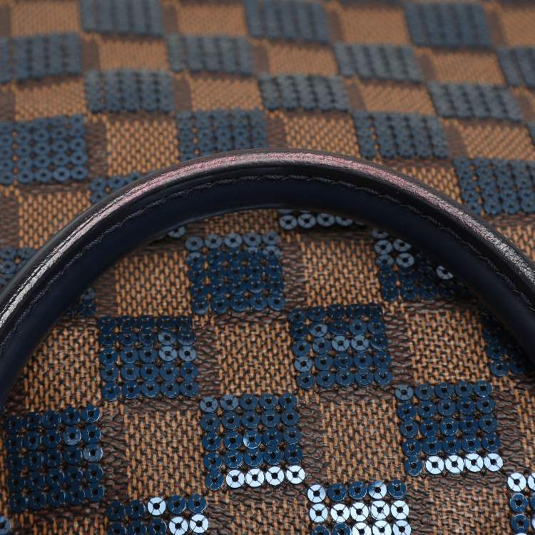 Pre Owned Louis Vuitton Damier Ebene and Sequins Paillettes Limited Edition Speedy 30 Bag