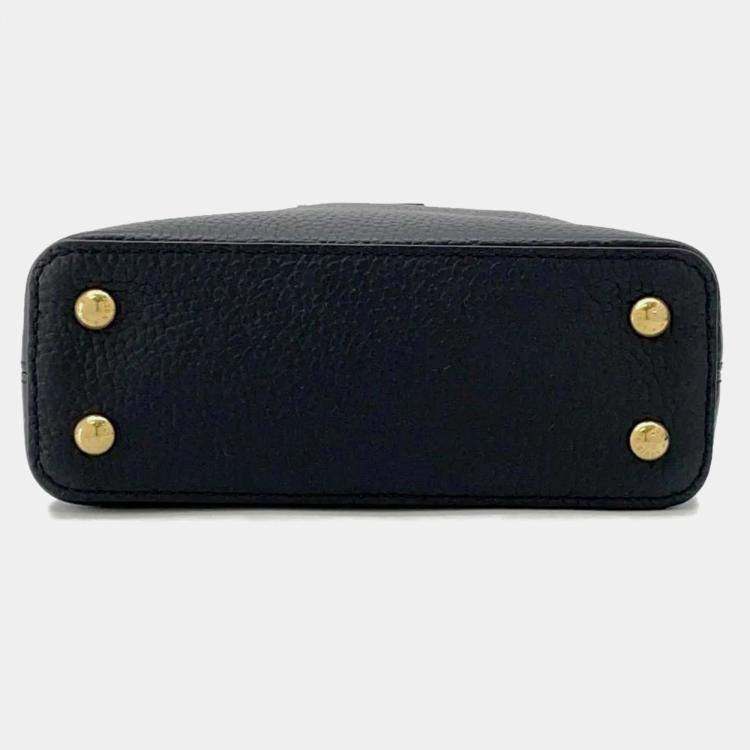 Pre Owned Louis Vuitton Capucines Black Taurillon Leather Size Mini