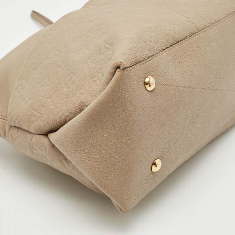 Pre Owned Louis Vuitton Tourterelle Monogram Empreinte Leather Maida Bag