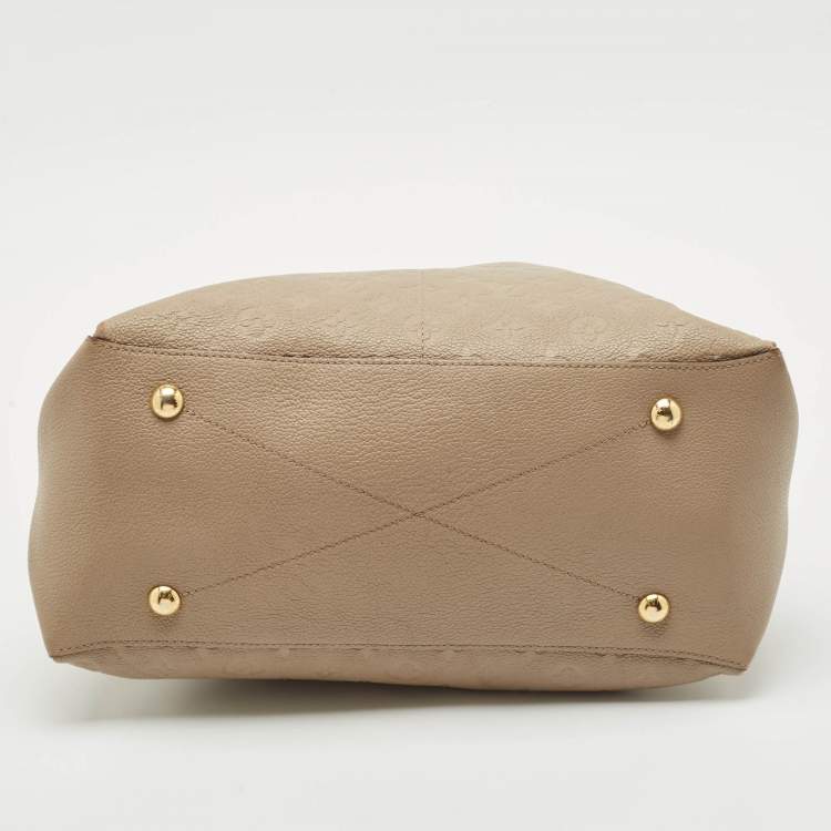 Pre Owned Louis Vuitton Tourterelle Monogram Empreinte Leather Maida Bag