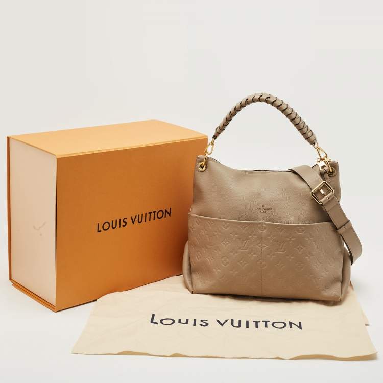 Pre Owned Louis Vuitton Tourterelle Monogram Empreinte Leather Maida Bag