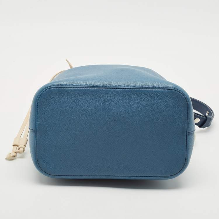 Pre Owned Louis Vuitton Blue Jean Leather Lockme Bucket Bag