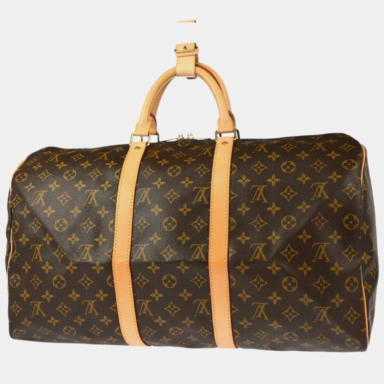 مملوكة مسبقًا Louis Vuitton Monogram Keepall 50 Duffle Travel Handbag