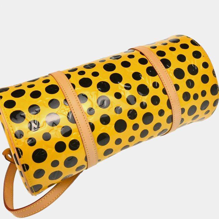 Pre Owned Louis Vuitton Yellow Vernis Dot Infinity Papillon Handbag