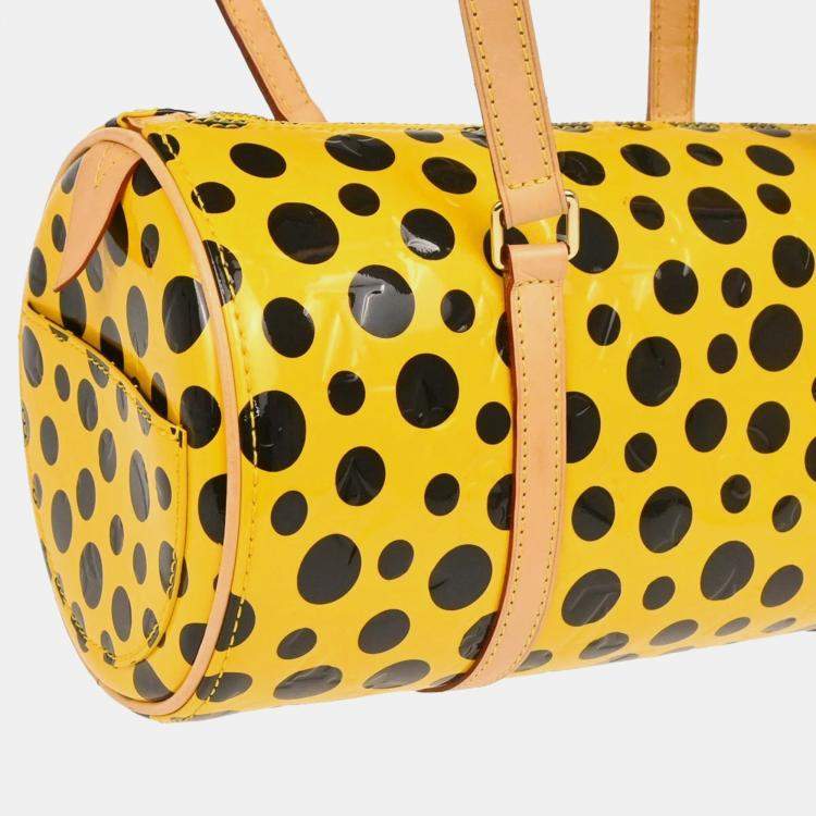 Pre Owned Louis Vuitton Yellow Vernis Dot Infinity Papillon Handbag