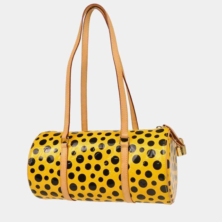 Pre Owned Louis Vuitton Yellow Vernis Dot Infinity Papillon Handbag