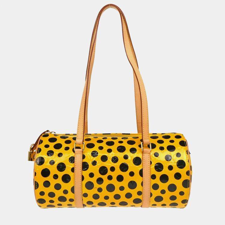 Pre Owned Louis Vuitton Yellow Vernis Dot Infinity Papillon Handbag