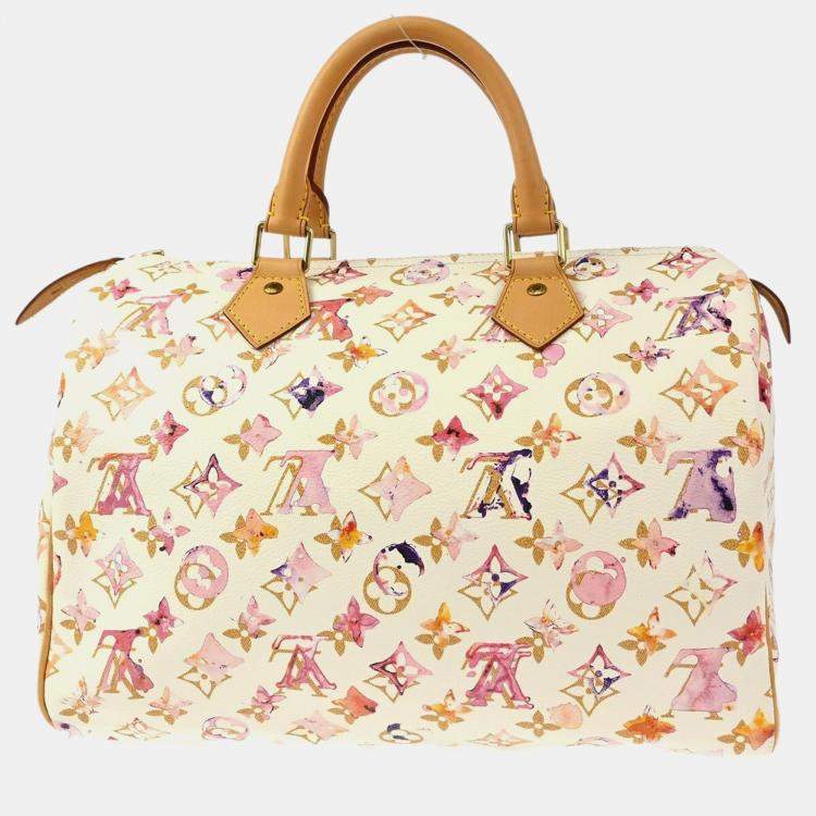 Pre Owned Louis Vuitton Monogram Watercolor Speedy 30 Handbag 