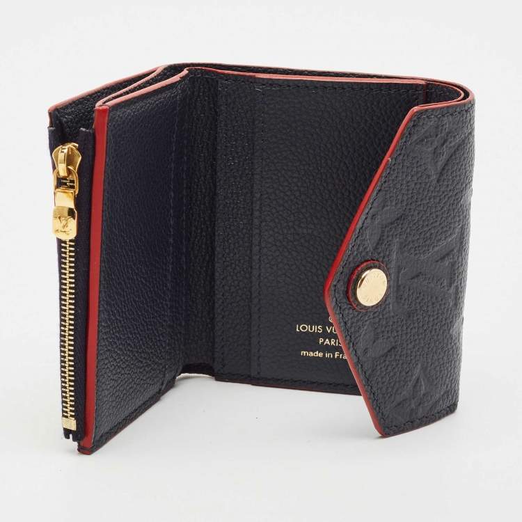 Pre Owned Louis Vuitton Marine/Rouge Monogram Empreinte Leather Zoe Wallet