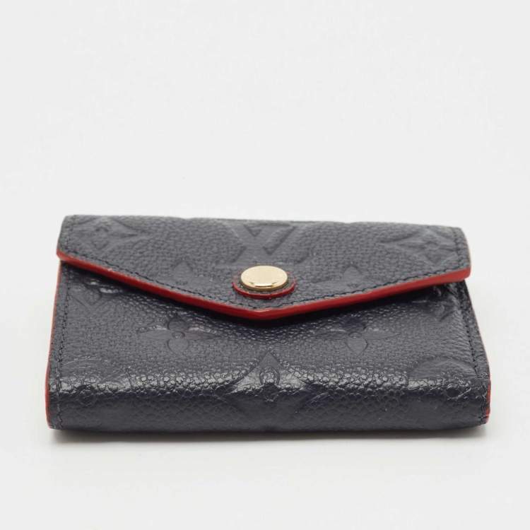 Pre Owned Louis Vuitton Marine/Rouge Monogram Empreinte Leather Zoe Wallet