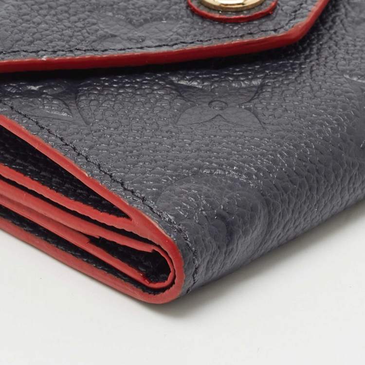 Pre Owned Louis Vuitton Marine/Rouge Monogram Empreinte Leather Zoe Wallet