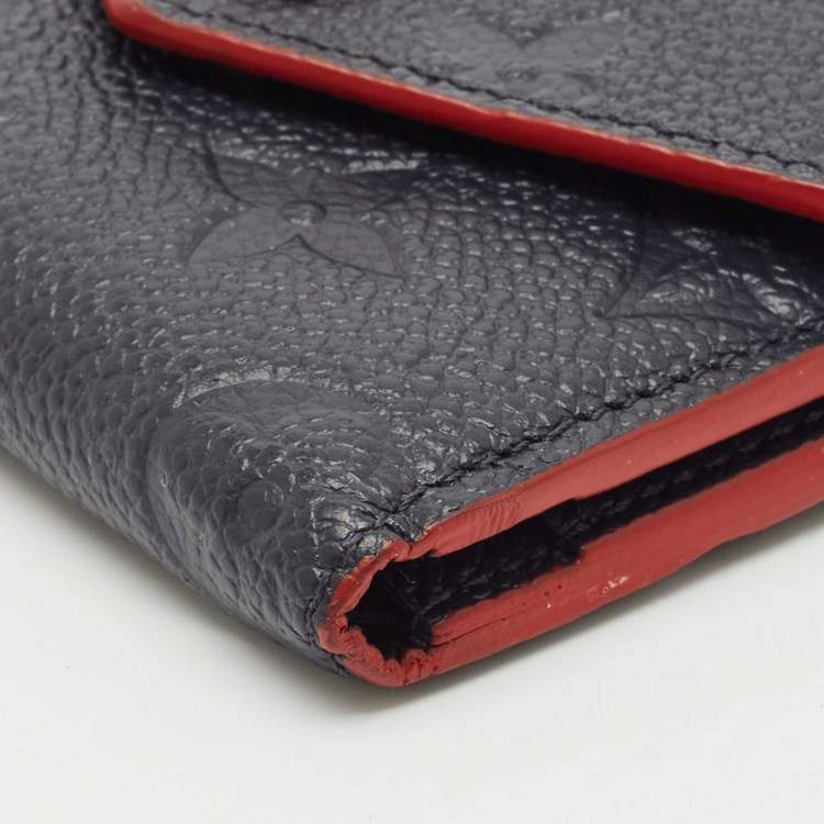 Pre Owned Louis Vuitton Marine/Rouge Monogram Empreinte Leather Zoe Wallet