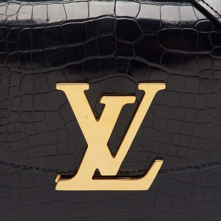 Pre Owned Louis Vuitton Black Alligator Vivienne Bag