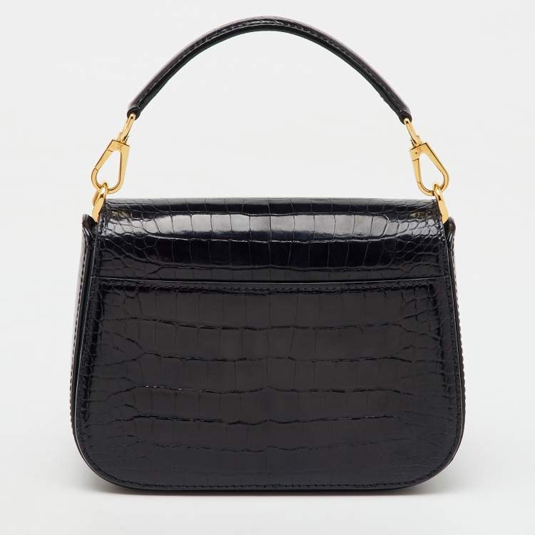 Pre Owned Louis Vuitton Black Alligator Vivienne Bag
