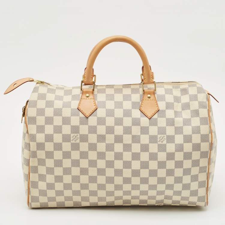 Pre Owned Louis Vuitton Damier Azur Canvas Speedy 35 Bag