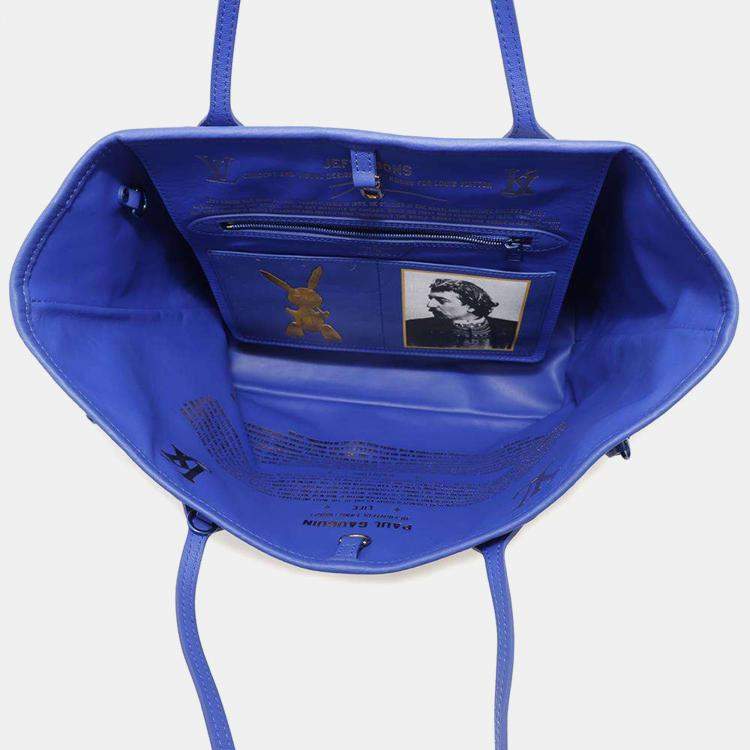 Pre Owned Louis Vuitton Blue Multicolor Monogram Masters Gauguin Neverfull MM Tote Bag