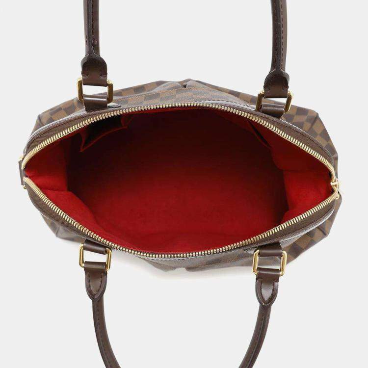 Pre Owned Louis Vuitton Red Damier Ebene Canvas Trevi GM Shoulder Bag