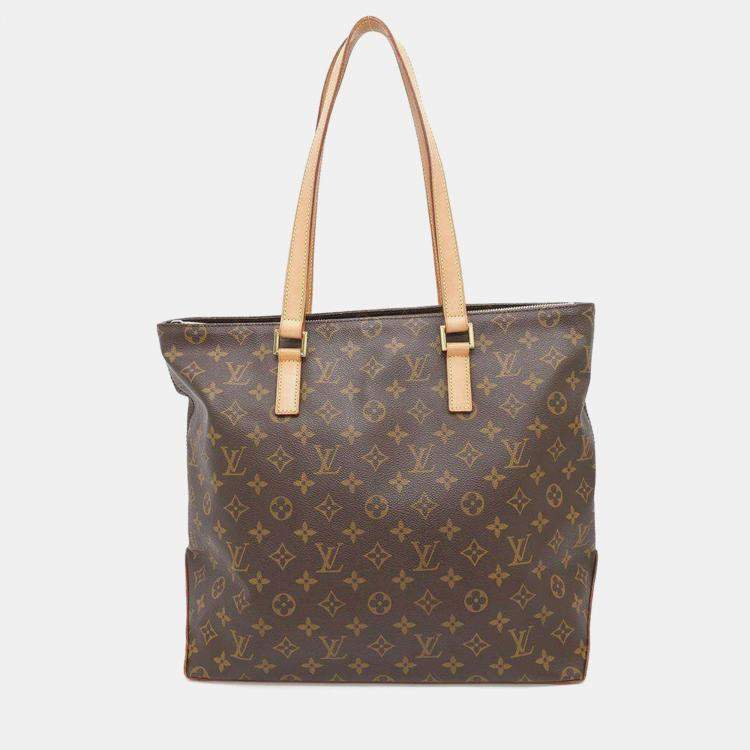 Pre Owned Louis Vuitton Brown Monogram Canvas Cabas Mezzo Tote Bag