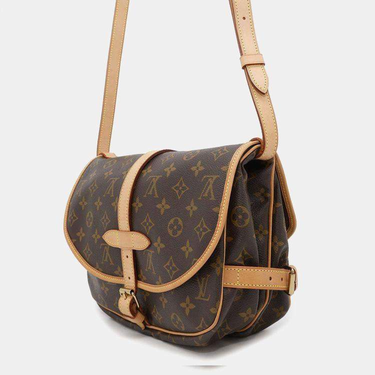 Pre Owned Louis Vuitton Brown Monogram Canvas Saumur 30 Shoulder Bag