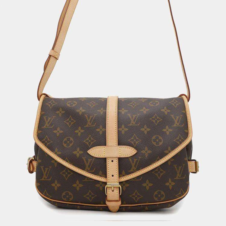Pre Owned Louis Vuitton Brown Monogram Canvas Saumur 30 Shoulder Bag
