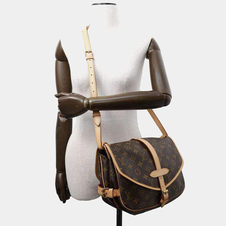 Pre Owned Louis Vuitton Brown Monogram Canvas Saumur 30 Shoulder Bag
