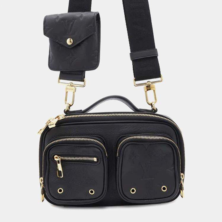 Pre Owned Louis Vuitton Black Calf Leather Utility Crossbody Bag