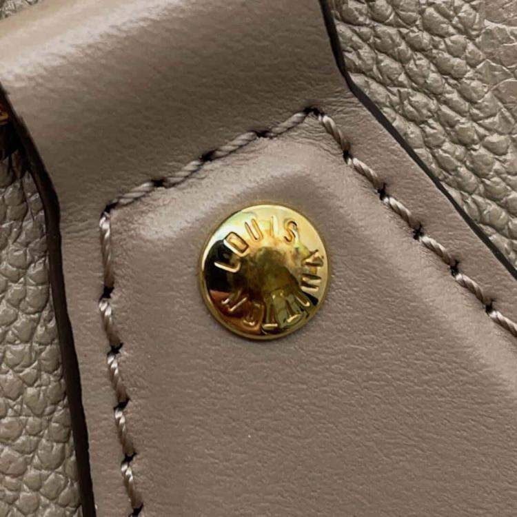 Pre Owned Louis Vuitton Tourterelle Monogram Empreinte Leather Speedy Bandouliere 25 Satchel Bag