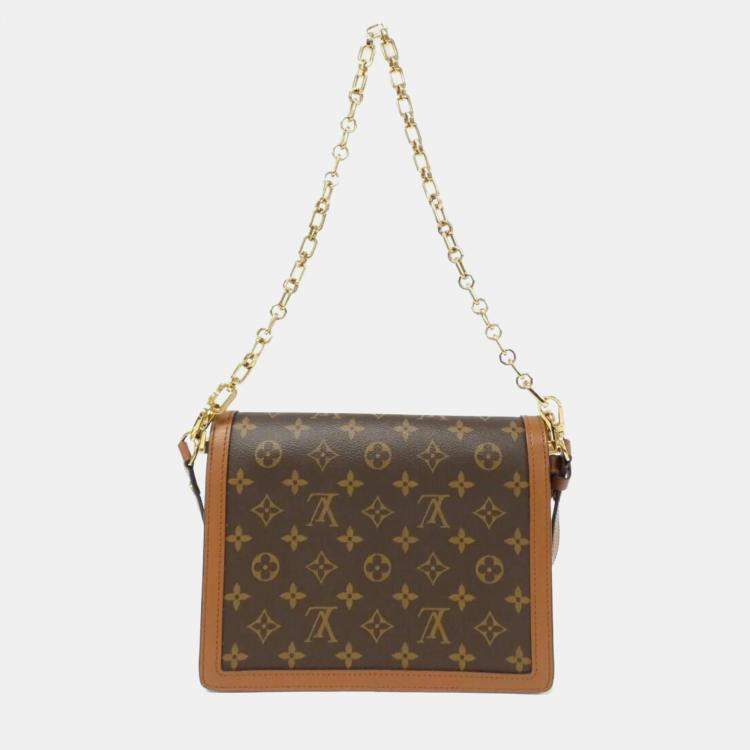 Pre Owned Louis Vuitton Brown Monogram Reverse Dauphine MM Shoulder Bag