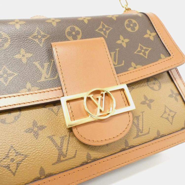 Pre Owned Louis Vuitton Brown Monogram Reverse Dauphine MM Shoulder Bag