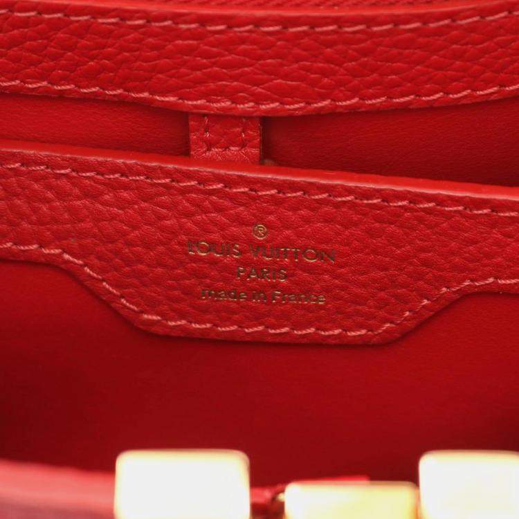 Pre Owned Louis Vuitton Red Taurillon Leather Capucines BB Handbag