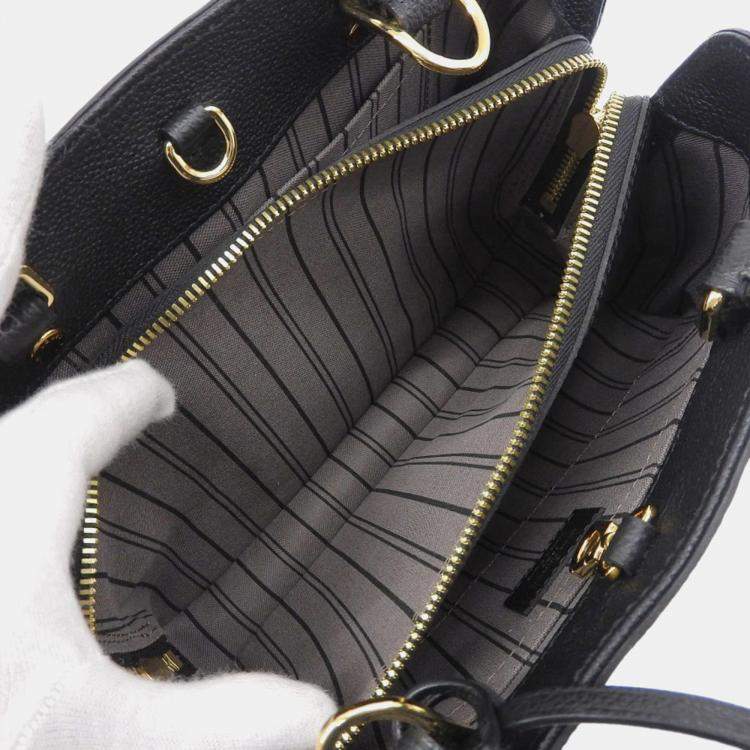 Pre Owned Louis Vuitton Black Leather Monogram Empreinte Montaigne BB Handbag