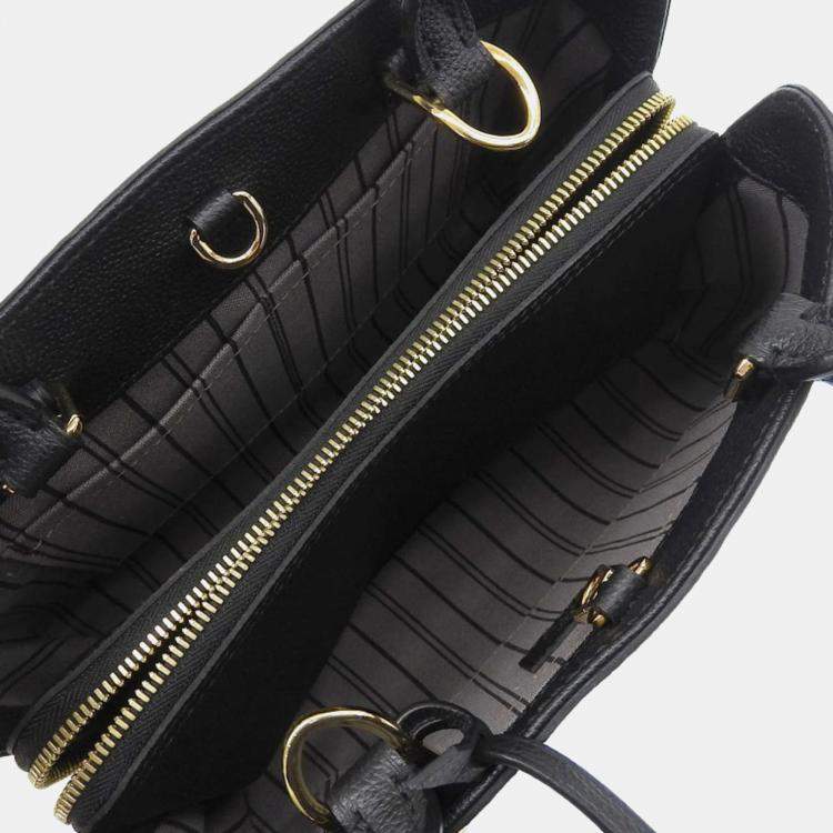 Pre Owned Louis Vuitton Black Leather Monogram Empreinte Montaigne BB Handbag