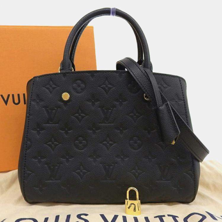 Pre Owned Louis Vuitton Black Leather Monogram Empreinte Montaigne BB Handbag