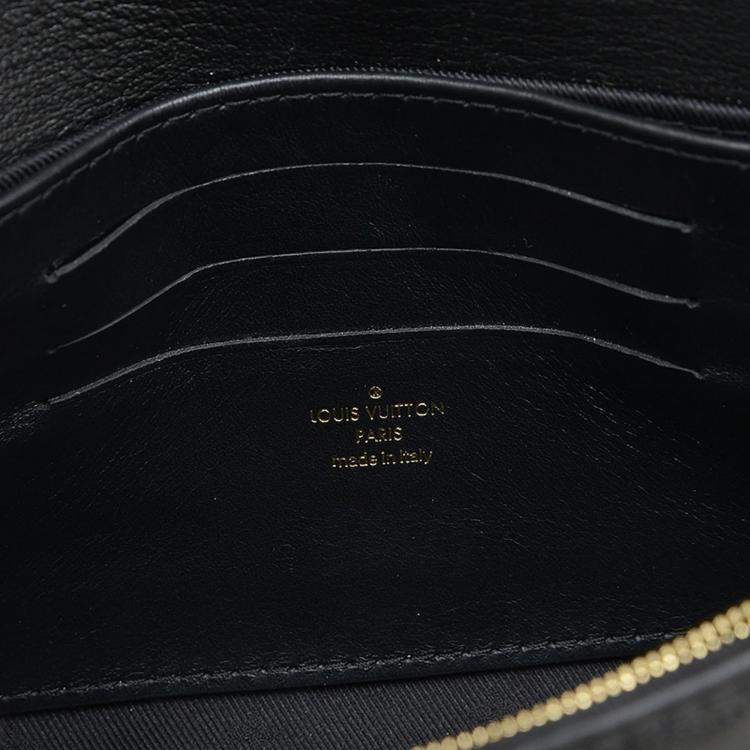 Pre Owned Louis Vuitton Black Leather Bubblegram Wallet on Strap