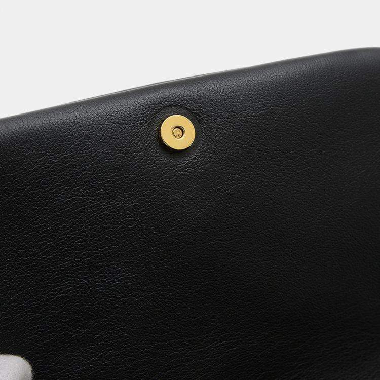 Pre Owned Louis Vuitton Black Leather Bubblegram Wallet on Strap
