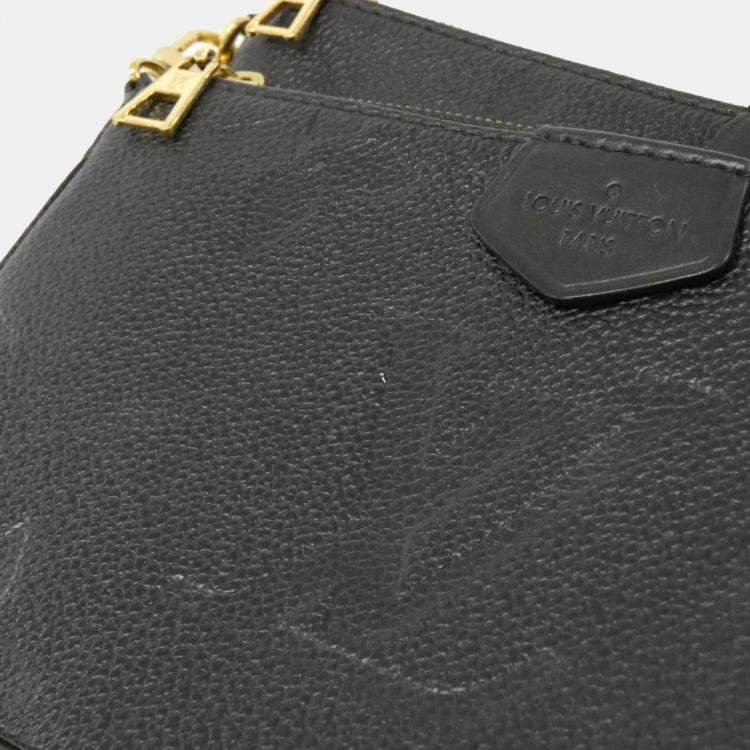 Pre Owned Louis Vuitton Black Leather Multi Pochette Accessoires Shoulder Bag
