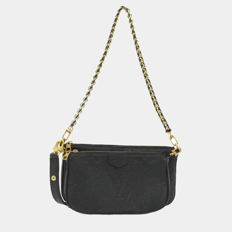 Pre Owned Louis Vuitton Black Leather Multi Pochette Accessoires Shoulder Bag