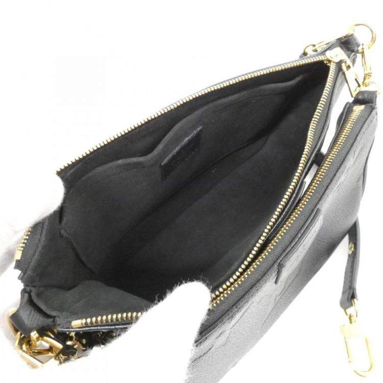 Pre Owned Louis Vuitton Black Leather Multi Pochette Accessoires Shoulder Bag