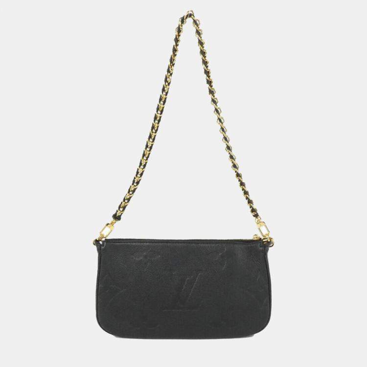 Pre Owned Louis Vuitton Black Leather Multi Pochette Accessoires Shoulder Bag