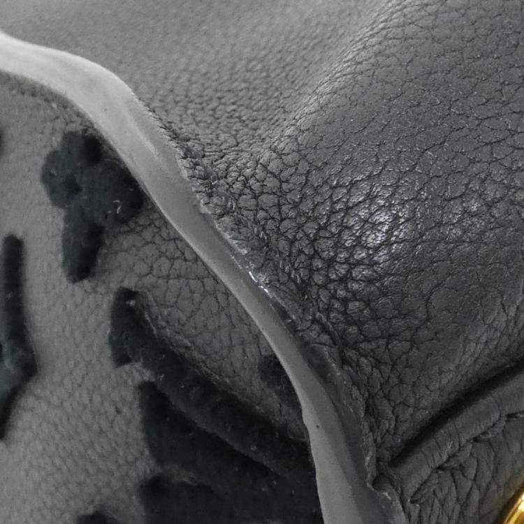 Pre Owned Louis Vuitton Black Monogram Leather On My Side MM Handbag