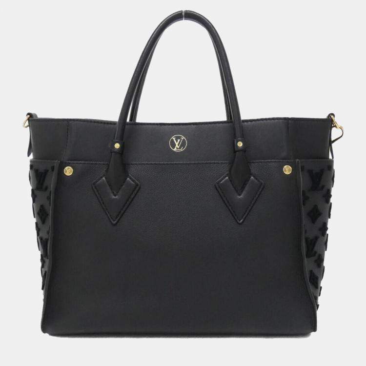 Pre Owned Louis Vuitton Black Monogram Leather On My Side MM Handbag