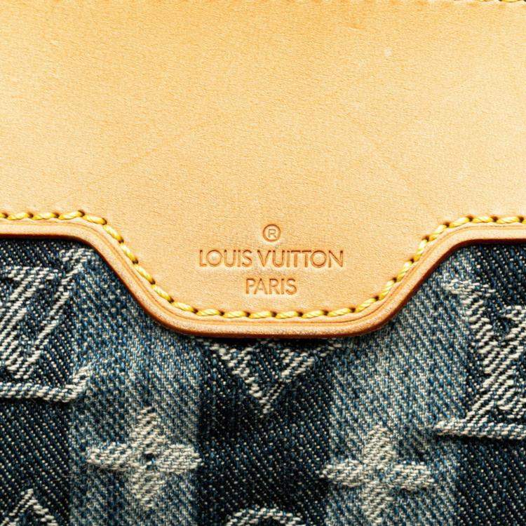 Pre Owned Louis Vuitton Indigo Blue Canvas Denim Porte Epaule Raye Cabas GM Handbag