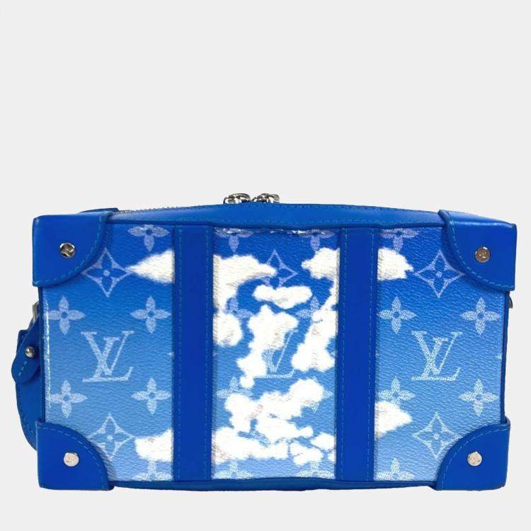 Pre Owned Louis Vuitton Blue Monogram Canvas Clouds Soft Trunk