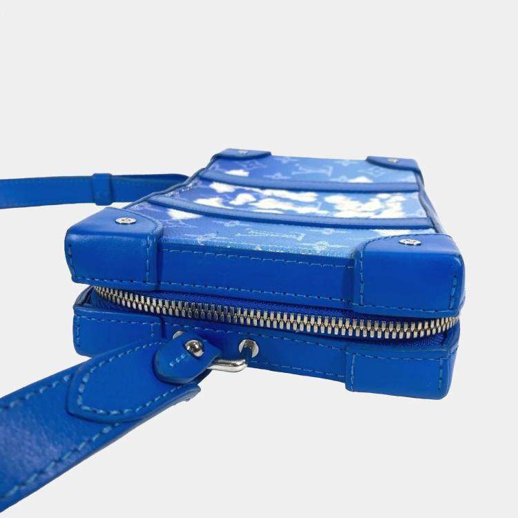 Pre Owned Louis Vuitton Blue Monogram Canvas Clouds Soft Trunk