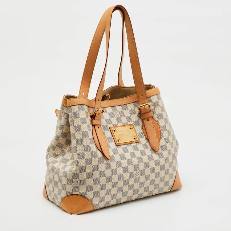 Pre Owned Louis Vuitton Damier Azur Canvas Hampstead MM Bag