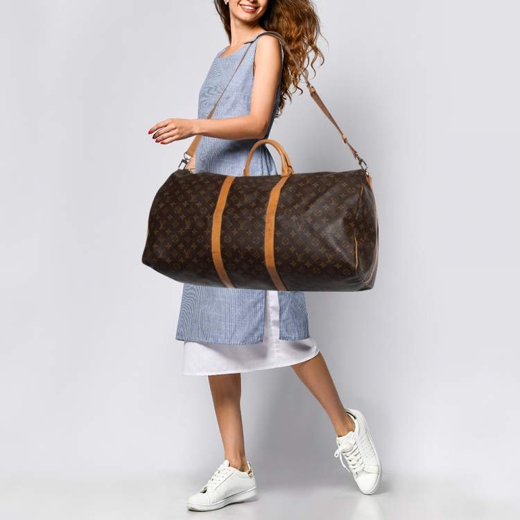 Pre Owned Louis Vuitton Monogram Canvas Keepall Bandoulière 60 Bag